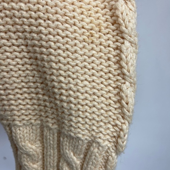 Vintage Cristina Size Large Cream Cable Knit Cardigan Sweater V Neck Gold button - Picture 6 of 7